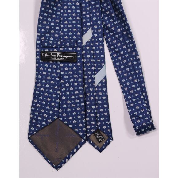 Salvatore Ferragamo Blue Elephants Silk Necktie Tie - Picture 4 of 6